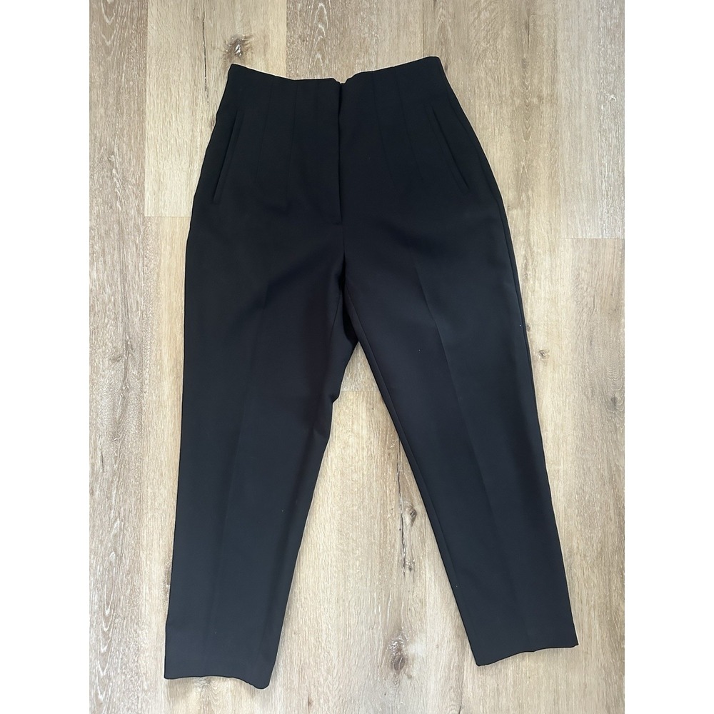 Zara Black High Rise Ankle Pants Womens Large Tapered Career Workwear